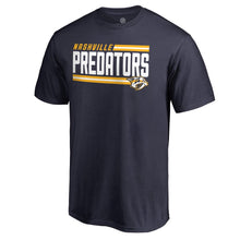 Load image into Gallery viewer, Nashville Predators Iconic Collection On Side Stripe T-Shirt - Navy NHL Guys Tee
