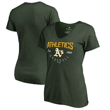 Load image into Gallery viewer, Oakland Athletics Women&#39;s Live For It T-Shirt - Green MLB Ladies V-Neck
