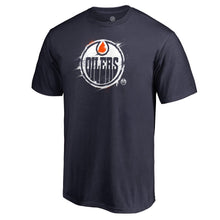 Load image into Gallery viewer, Edmonton Oilers Splatter Logo Big And Tall T-Shirt - Navy NHL Guys Tee
