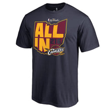 Load image into Gallery viewer, Cleveland Cavaliers 2016 Nba Finals Bound All In T-Shirt - Navy NBA Guys Tee
