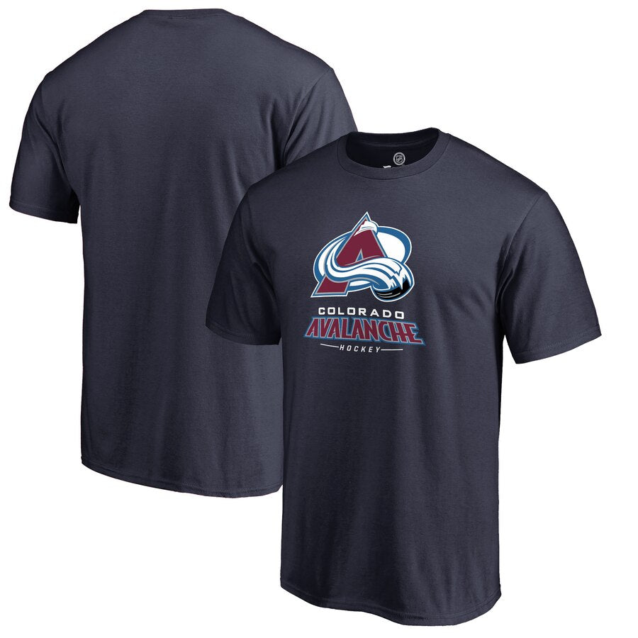 Colorado Avalanche Team Lockup T-Shirt - Navy NHL Guys Tee