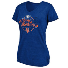 Load image into Gallery viewer, New York Mets Women&#39;s 2020 Spring Training Round Trip Tri-Blend V-Neck T-Shirt - Royal MLB Ladies V-Neck
