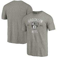 Load image into Gallery viewer, Brooklyn Nets Team Heritage Tri-Blend T-Shirt - Gray NBA Guys Tee
