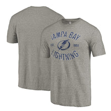 Load image into Gallery viewer, Tampa Bay Lightning Heritage Tri-Blend T-Shirt - Gray NHL Guys Tee
