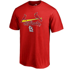 Load image into Gallery viewer, St. Louis Cardinals Team Lockup T-Shirt - Red MLB Guys Tee
