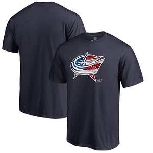 Columbus Blue Jackets Banner Wave T-Shirt - Navy NHL Guys Tee