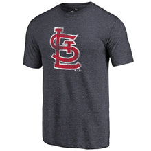 Load image into Gallery viewer, St. Louis Cardinals Distressed Team Tri-Blend T-Shirt - Heathered Navy MLB Guys Tee

