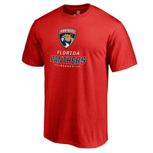 Load image into Gallery viewer, Florida Panthers Team Lockup T-Shirt - Red NHL Guys Tee

