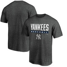 Load image into Gallery viewer, New York Yankees Win Stripe T-Shirt - Charcoal MLB Guys Tee
