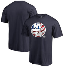 Load image into Gallery viewer, New York Islanders Banner Wave T-Shirt - Navy NHL Guys Tee

