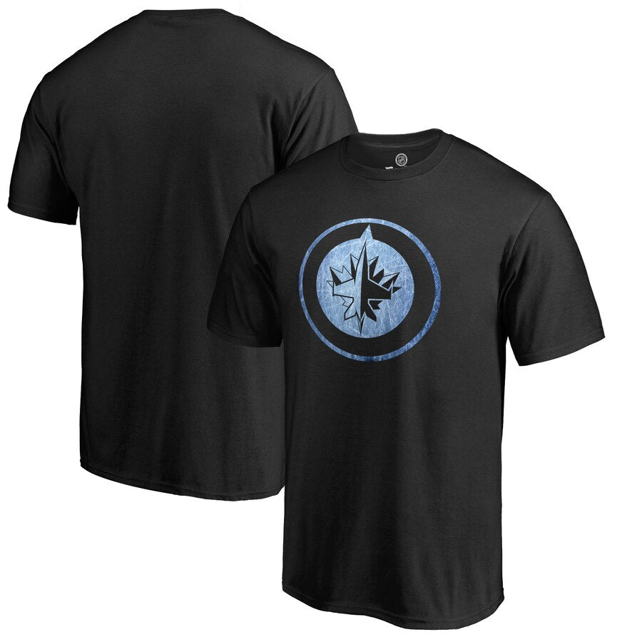 Winnipeg Jets Pond Hockey T-Shirt - Black NHL Guys Tee