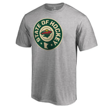Load image into Gallery viewer, Minnesota Wild Hometown Collection Hockey State T-Shirt - Ash NHL Guys Tee
