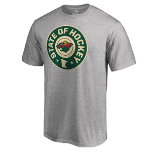Minnesota Wild Hometown Collection Hockey State T-Shirt - Ash NHL Guys Tee