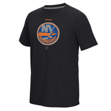 Load image into Gallery viewer, New York Islanders Reebok Center Ice Tnt Logo Reflect Supremium Speedwick T-Shirt - Black NHL Guys Tee
