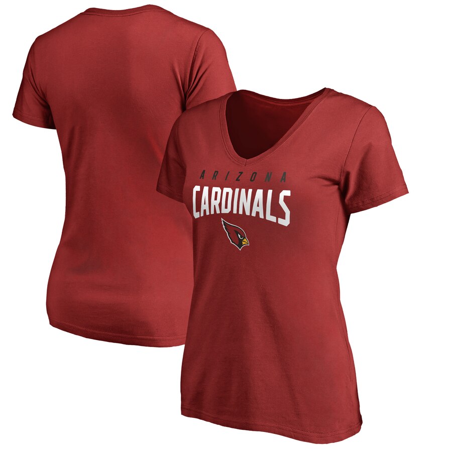 Arizona Cardinals Nfl Pro Line By Women's Engage Arch V-Neck T-Shirt - Cardinal NFL LADIES V-Neck