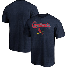 Load image into Gallery viewer, St. Louis Cardinals Majestic Basic T-Shirt - Heathered Navy MLB Guys Tee
