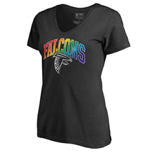 Load image into Gallery viewer, Atlanta Falcons Nfl Pro Line By Women&#39;s Pride T-Shirt - Black NFL LADIES V-Neck
