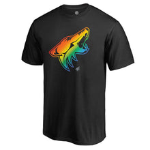 Load image into Gallery viewer, Arizona Coyotes Rainbow Pride T-Shirt - Black NHL Guys Tee
