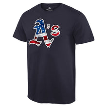 Load image into Gallery viewer, Oakland Athletics Banner Wave T-Shirt - Navy MLB Guys Tee

