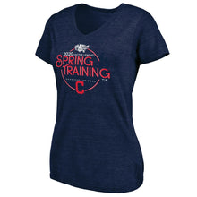 Load image into Gallery viewer, Cleveland Indians Women&#39;s 2020 Spring Training Round Trip Tri-Blend V-Neck T-Shirt - Navy MLB Ladies V-Neck
