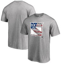Load image into Gallery viewer, New York Rangers Banner Wave T-Shirt - Ash NHL Guys Tee
