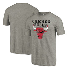 Load image into Gallery viewer, Chicago Bulls Distressed Team Logo Tri-Blend T-Shirt - Heather Gray NBA Guys Tee
