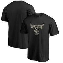 Load image into Gallery viewer, Chicago Bulls Cloak Camo T-Shirt - Black NBA Guys Tee
