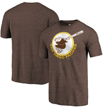 Load image into Gallery viewer, San Diego Padres Cooperstown Collection Forbes Tri-Blend T-Shirt - Heathered Brown MLB Guys Tee
