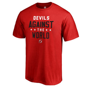New Jersey Devils Against The World T-Shirt - Red NHL Guys Tee