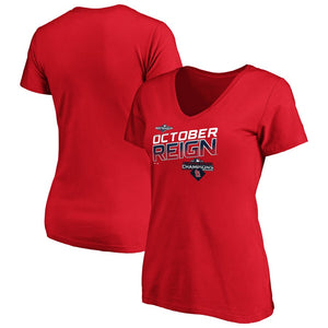 St. Louis Cardinals Women's 2019 Nl Central Division Champions Locker Room V-Neck T-Shirt - Red MLB Ladies V-Neck