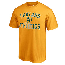 Load image into Gallery viewer, Oakland Athletics Victory Arch T-Shirt - Gold MLB Guys Tee
