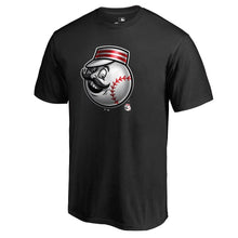 Load image into Gallery viewer, Cincinnati Reds Midnight Mascot T-Shirt - Black MLB Guys Tee
