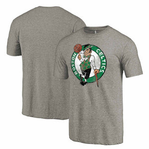 Boston Celtics Distressed Team Logo Tri-Blend T-Shirt - Heathered Gray NBA Guys Tee
