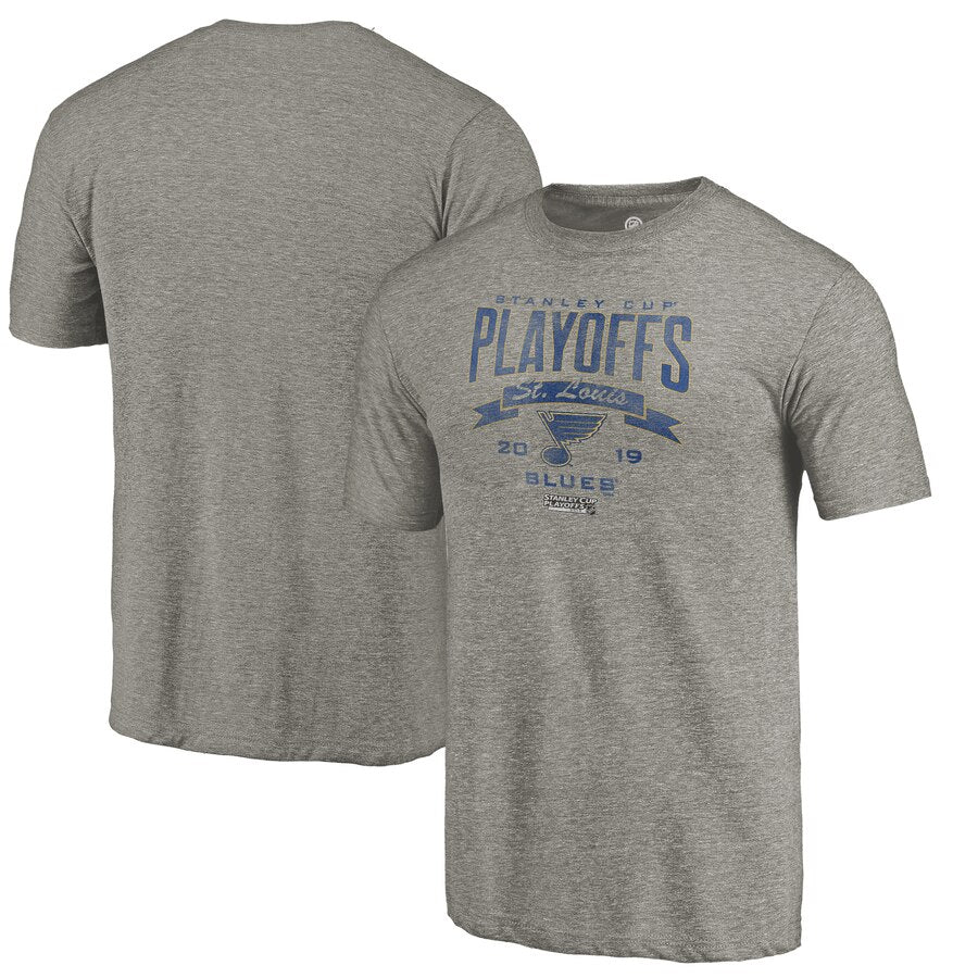 St. Louis Blues 2019 Stanley Cup Playoffs Bound Buzzer Beater Tri-Blend T-Shirt - Gray NHL Guys Tee
