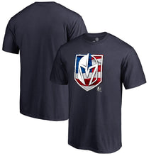 Load image into Gallery viewer, Vegas Golden Knights Banner Wave T-Shirt - Navy NHL Guys Tee
