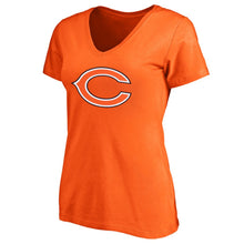 Load image into Gallery viewer, Chicago Bears Nfl Pro Line By Women's Primary Logo Team V-Neck T-Shirt - Orange NFL LADIES V-Neck
