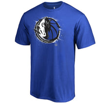 Load image into Gallery viewer, Dallas Mavericks Splatter Logo T-Shirt - Royal NBA Guys Tee
