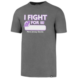 New Jersey Devils '47 Hockey Fights Cancer Flanker T-Shirt - Gray NHL Guys Tee