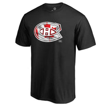 Load image into Gallery viewer, Montreal Canadiens Banner Wave T-Shirt - Black NHL Guys Tee
