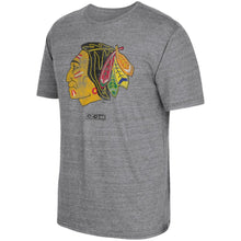 Load image into Gallery viewer, Chicago Blackhawks Adidas Heritage Logo Series Tri-Blend T-Shirt - Heathered Gray NHL Guys Tee
