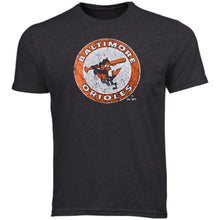 Load image into Gallery viewer, Threads Baltimore Orioles 1966-1988 Cooperstown Logo Tri-Blend T-Shirt - Black MLB Guys Tee
