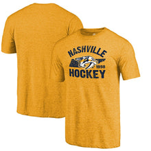 Load image into Gallery viewer, Nashville Predators Hometown Collection Tri-Blend T-Shirt - Gold NHL Guys Tee
