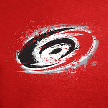 Load image into Gallery viewer, Carolina Hurricanes Splatter Logo T-Shirt - Red NHL Guys Tee
