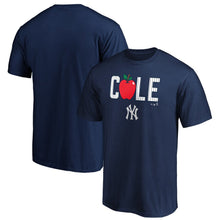 Load image into Gallery viewer, Gerrit Cole New York Yankees Hometown Apple T-Shirt - Navy MLB Guys Tee
