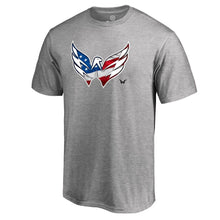 Load image into Gallery viewer, Washington Capitals Banner Wave T-Shirt - Ash NHL Guys Tee
