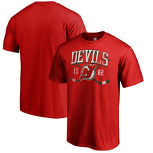 Load image into Gallery viewer, New Jersey Devils Vintage Collection Line Shift Big And Tall T-Shirt - Red NHL Guys Tee
