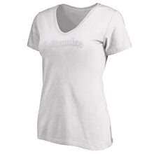 Load image into Gallery viewer, Milwaukee Brewers Women&#39;s 2019 Players&#39; Weekend Wordmark V-Neck T-Shirt - White MLB Ladies V-Neck
