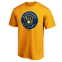 Load image into Gallery viewer, Milwaukee Brewers 2020 Primary Logo T-Shirt - Gold MLB Guys Tee
