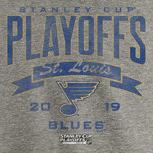 Load image into Gallery viewer, St. Louis Blues 2019 Stanley Cup Playoffs Bound Buzzer Beater Tri-Blend T-Shirt - Gray NHL Guys Tee

