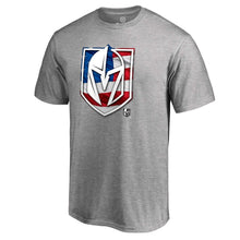 Load image into Gallery viewer, Vegas Golden Knights Banner Wave T-Shirt - Heathered Gray NHL Guys Tee
